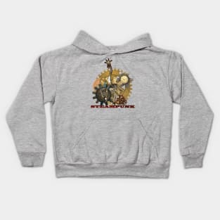 Funny steampunk giraffe Kids Hoodie